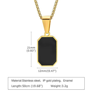 Black Tag Pendant Necklace | For Woman | مقاس خاص بالنساء فقط Jamela Jewelry EG