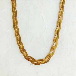Double Layered Snake Bone Necklace Jamela Jewelry EG