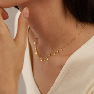 Golden Teardrop Necklace Jamela Jewelry EG
