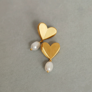 Vintage Heart | Brass | 925 Silver Needles Jamela