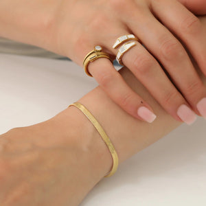 Herringbone Bracelet 18K Jamela