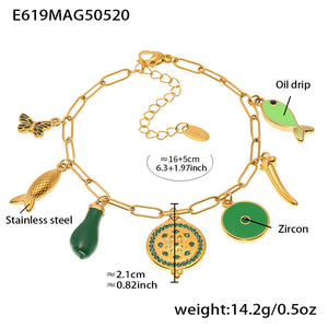 Botanic Treasures | Green |18k Gold Plated Jamela