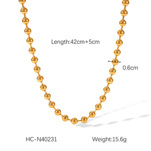 Ball Bead Chain Necklace Jamela Jewelry EG