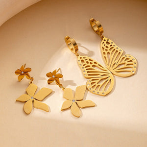 Inlaid Flower Earrings Jamela