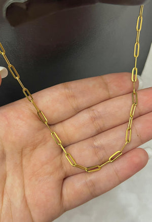 Tiny Paperclip Necklace Jamela Jewelry EG