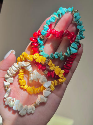 Natural Stone Gold Spacer Bracelet Jamela