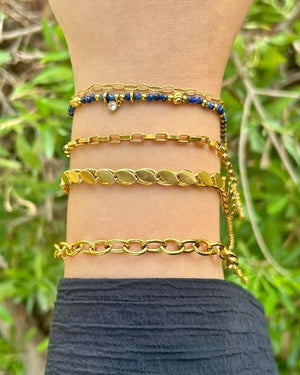 Box Chain Bracelet | 18k Gold Plated | Woman Size Jamela