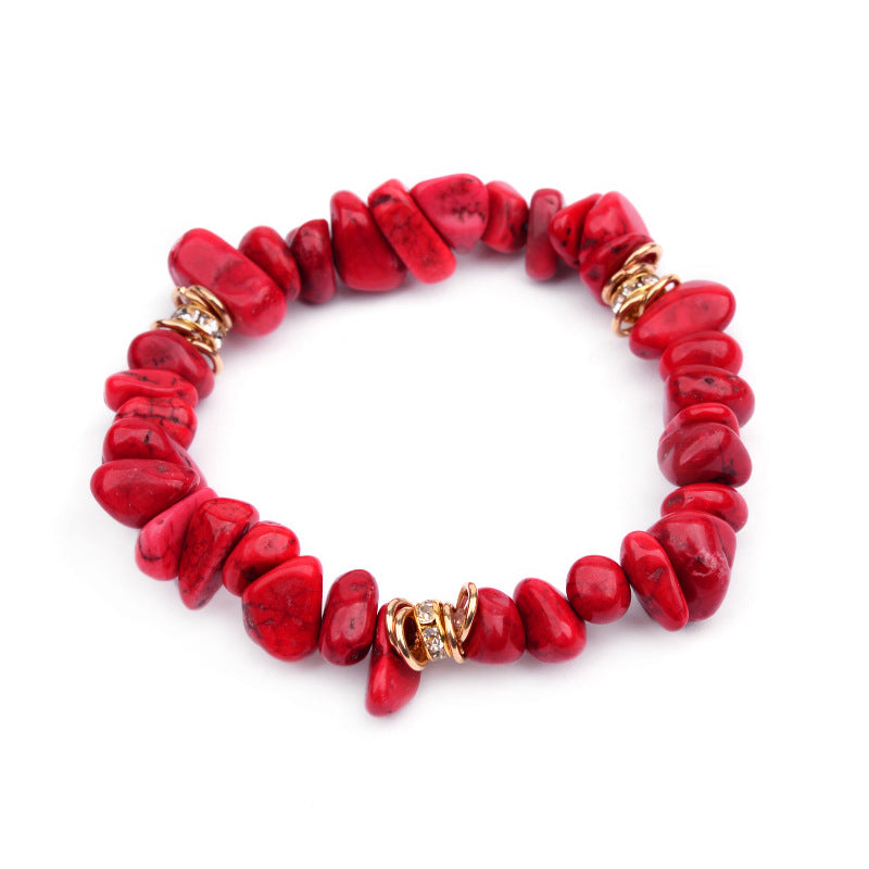 Natural Stone Gold Spacer Bracelet Jamela