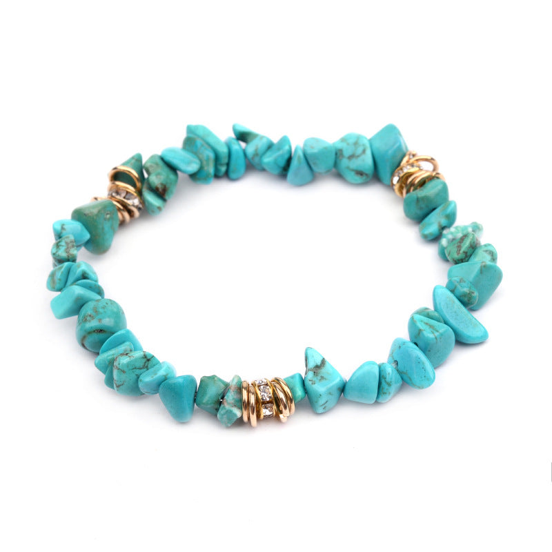 Natural Stone Gold Spacer Bracelet Jamela