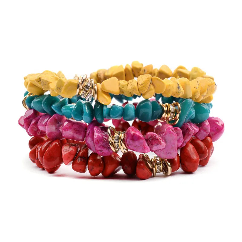 Natural Stone Gold Spacer Bracelet Jamela