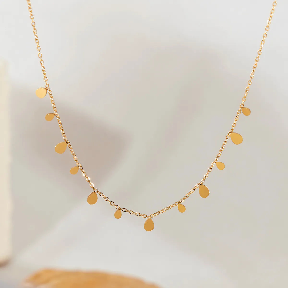 Golden Teardrop Necklace Jamela Jewelry EG