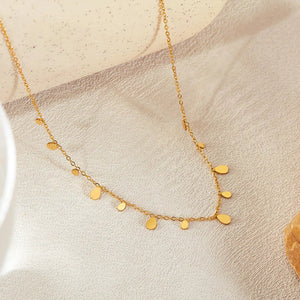 Golden Teardrop Necklace Jamela Jewelry EG