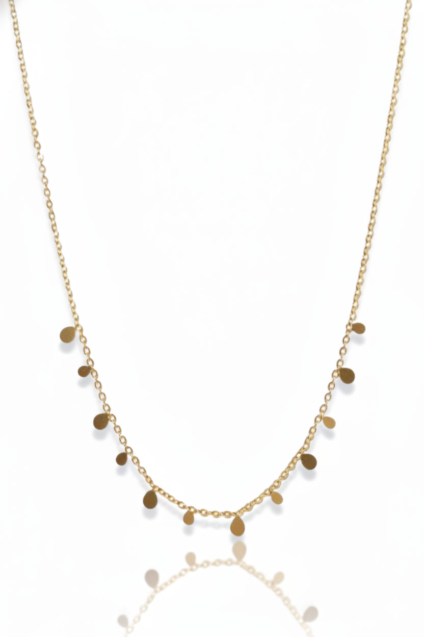 Golden Teardrop Necklace Jamela Jewelry EG
