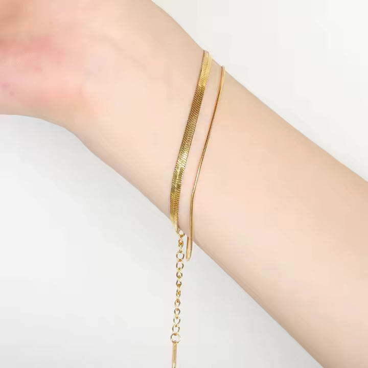 Double Wire & Snake Bone Bracelet Jamela