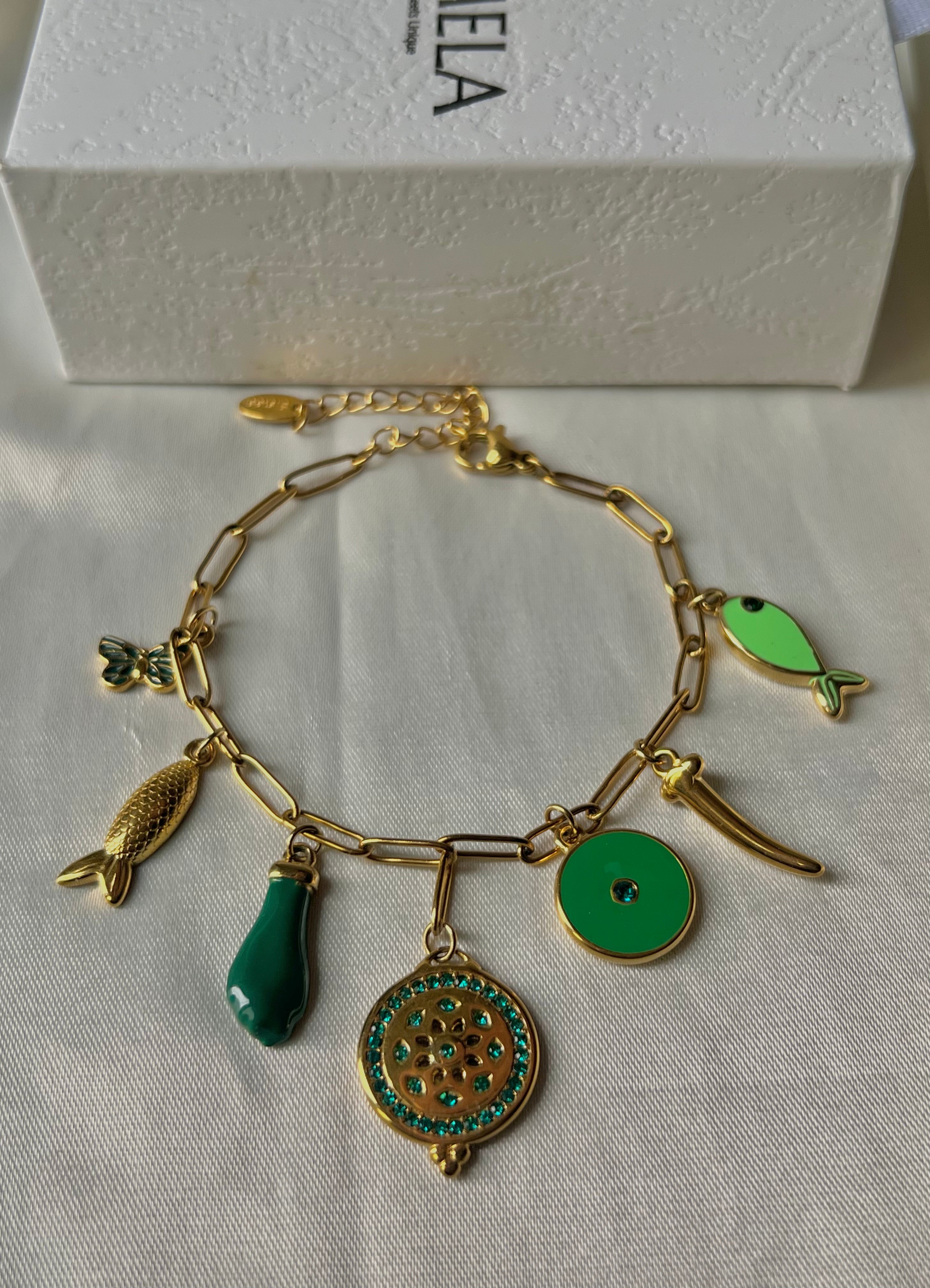 Botanic Treasures | Green |18k Gold Plated