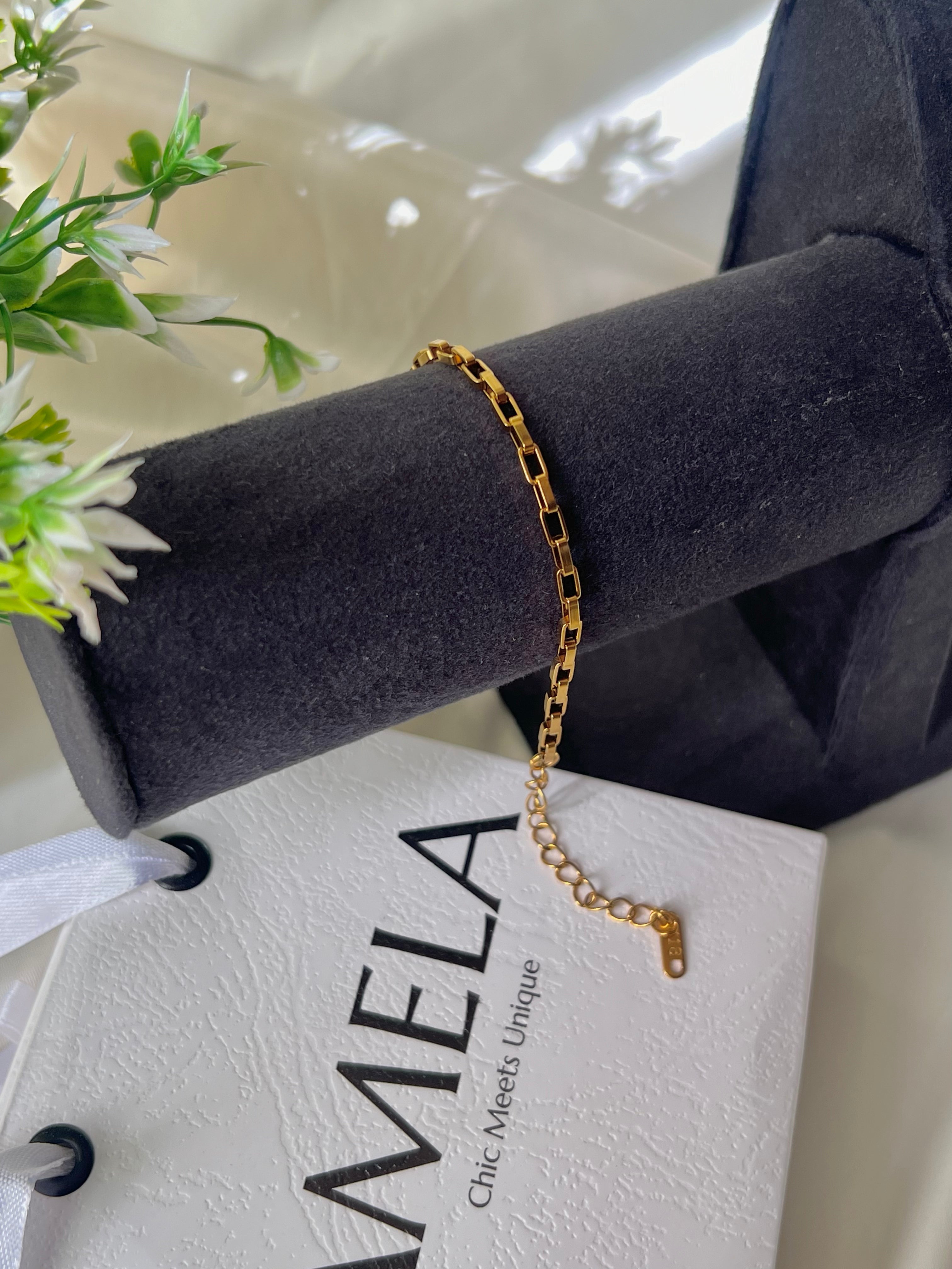 Box Chain Bracelet | 18k Gold Plated | Woman Size