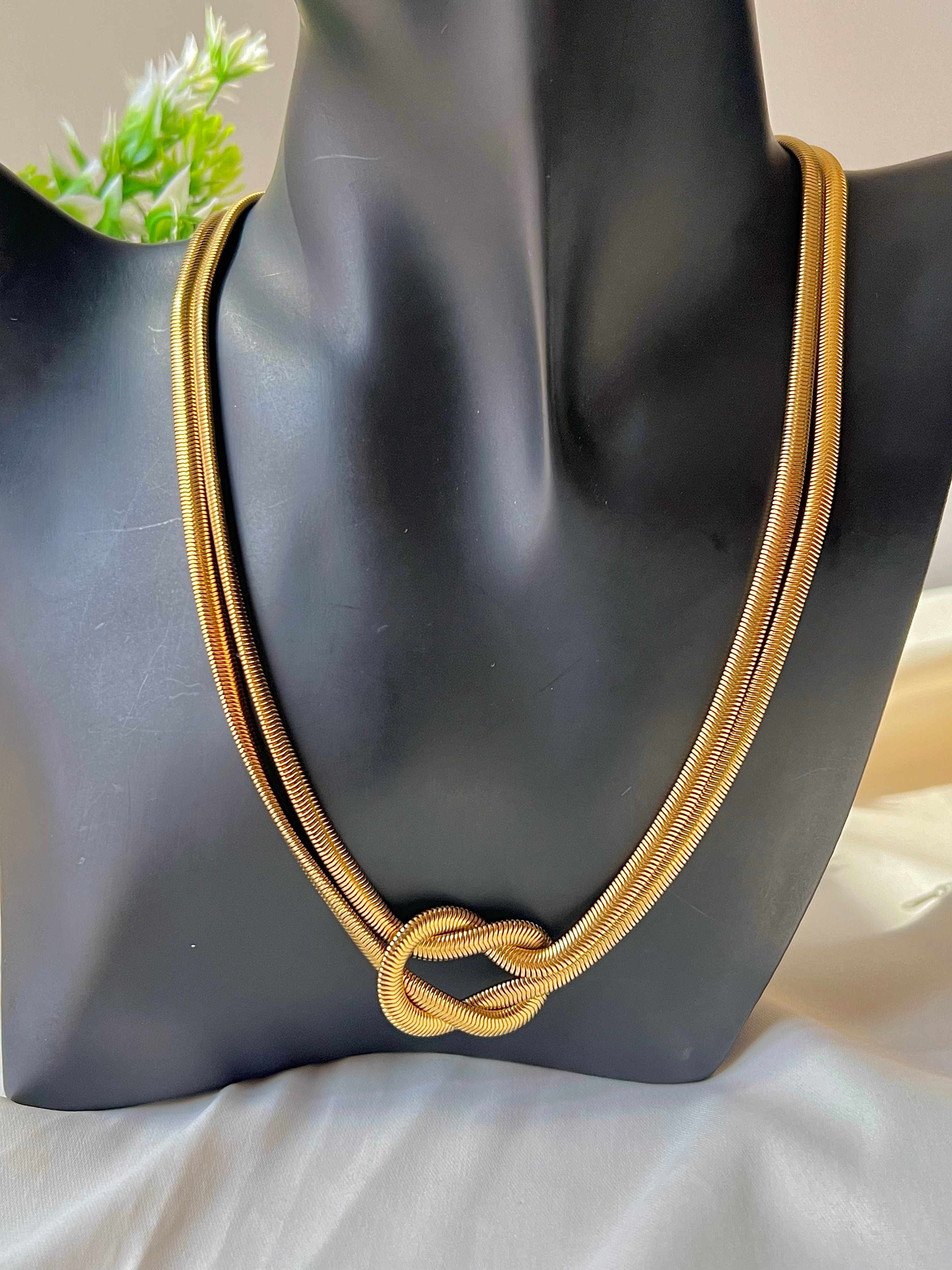 Infinity Bold Snake Bone Necklace