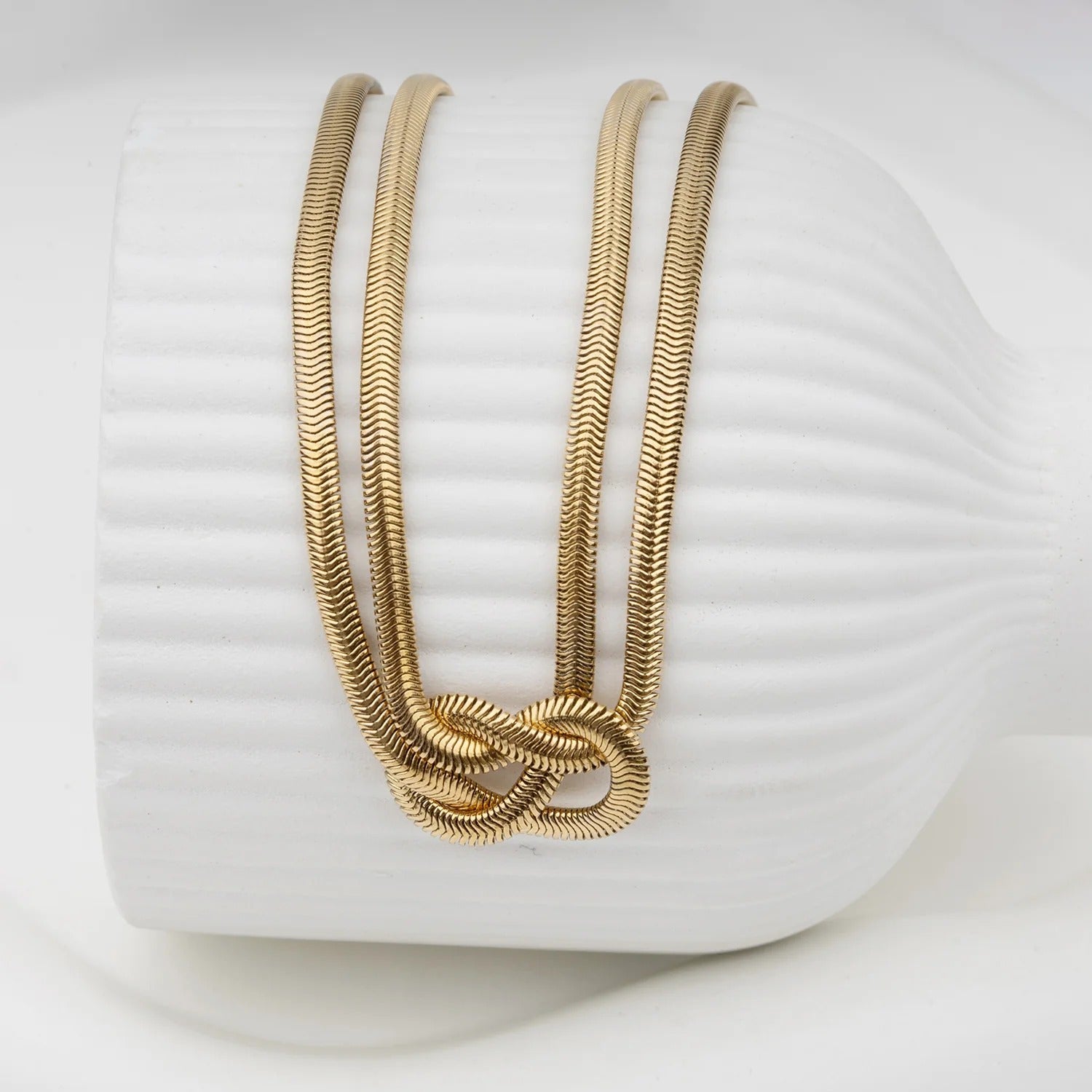Infinity Bold Snake Bone Necklace Jamela Jewelry EG