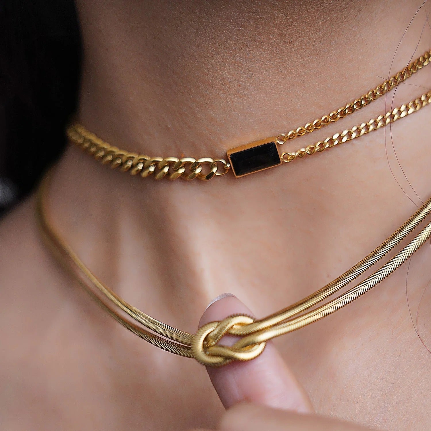 Infinity Bold Snake Bone Necklace Jamela Jewelry EG