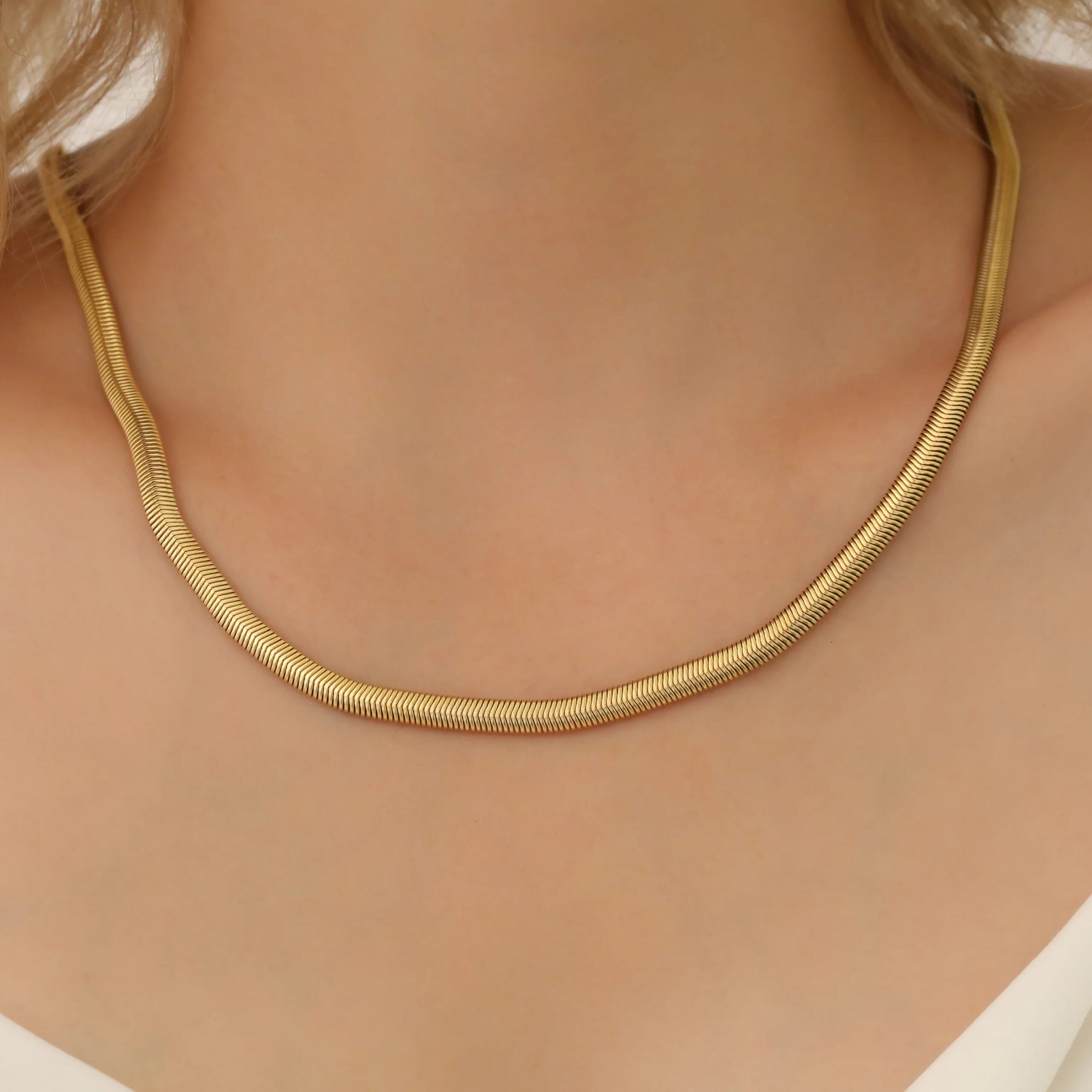 Bold Snake Bone Necklace Jamela Jewelry EG