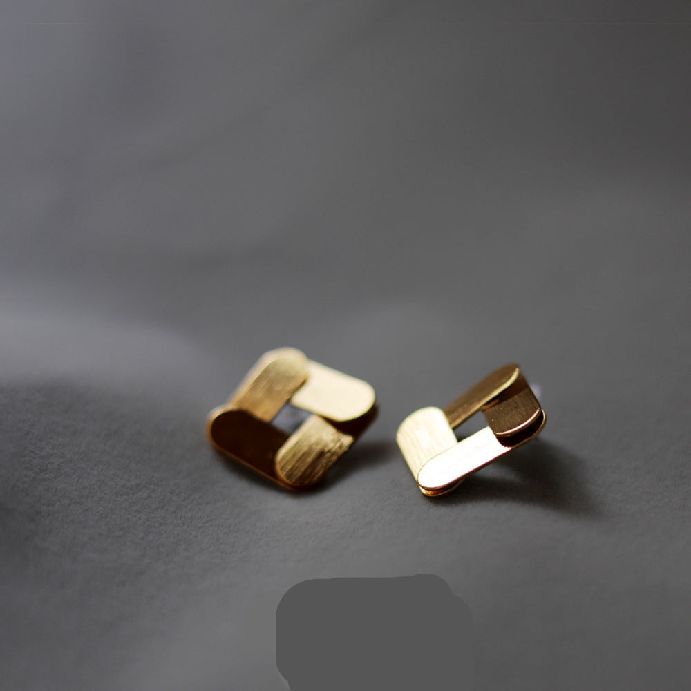 Woven Gold Studs | Brass