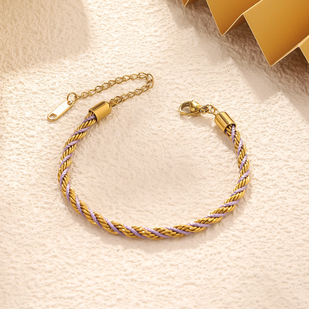 Rope & Purple Thread Bracelet Jamela