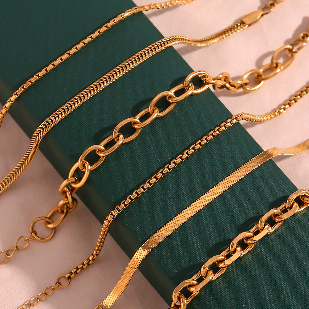 Cable Chain Bracelet | 18K Gold Plated | Woman Size Jamela