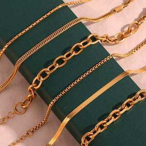 Cable Chain Bracelet | 18K Gold Plated | Woman Size Jamela