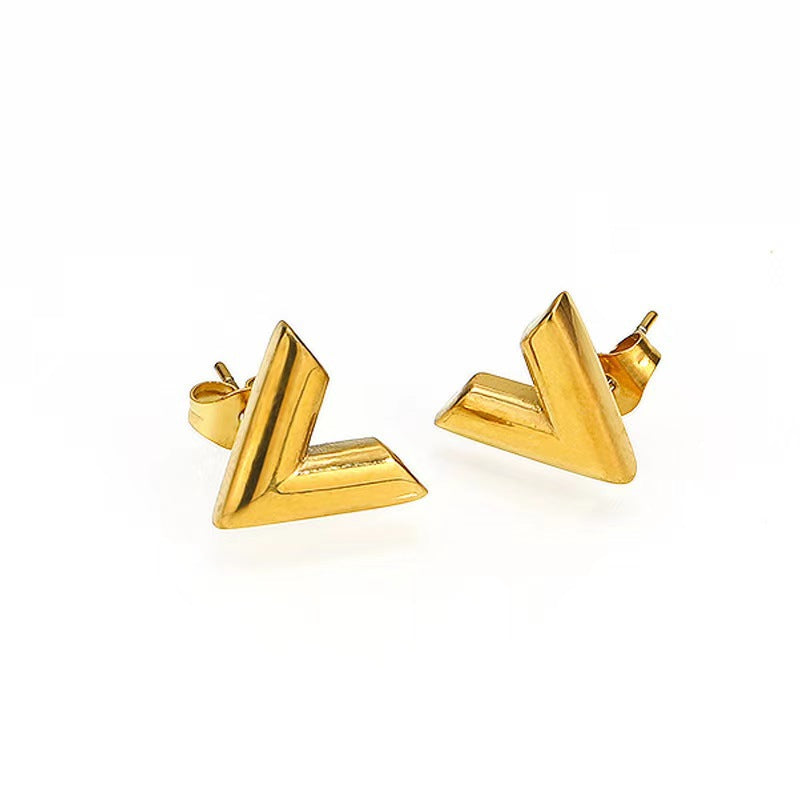 V Studs Earrings Jamela