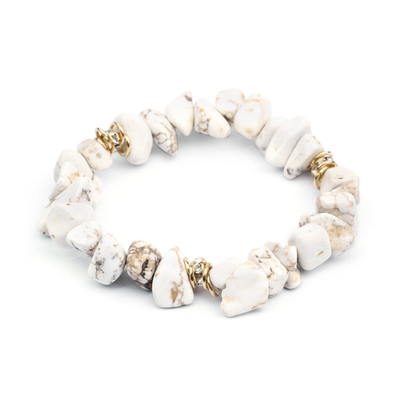 Natural Stone Gold Spacer Bracelet Jamela