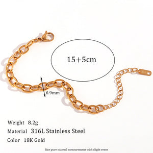 Cable Chain Bracelet | 18K Gold Plated | Woman Size Jamela