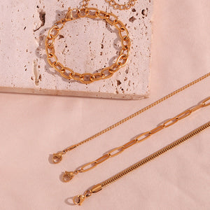 Cable Chain Bracelet | 18K Gold Plated | Woman Size Jamela