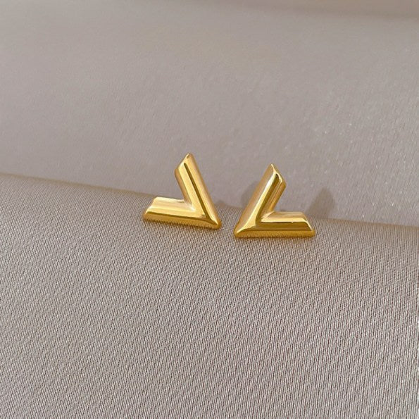 V Studs Earrings Jamela