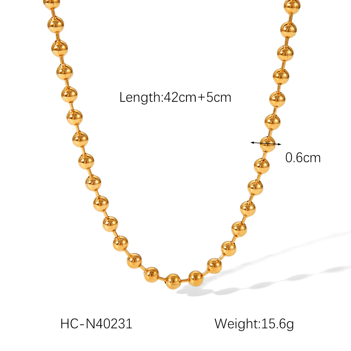 Ball Bead Chain Necklace Jamela Jewelry EG