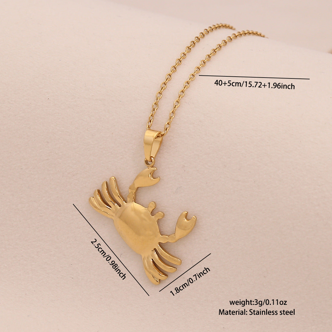 Golden Crab Necklace Jamela Jewelry EG