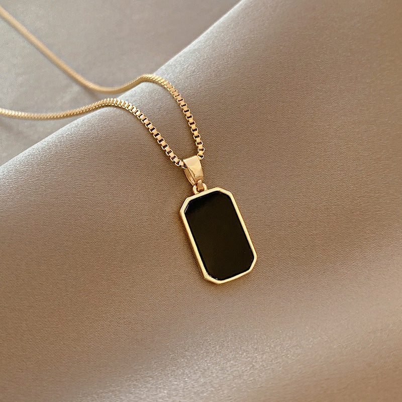Black Tag Pendant Necklace | For Woman | مقاس خاص بالنساء فقط Jamela Jewelry EG
