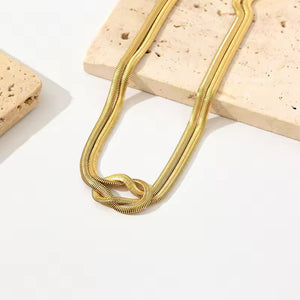 Infinity Bold Snake Bone Necklace Jamela Jewelry EG