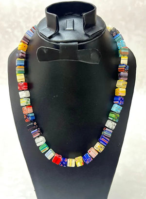 Millefiori Beaded Necklace Jamela Jewelry EG