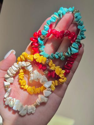 Natural Stone Gold Spacer Bracelet Jamela