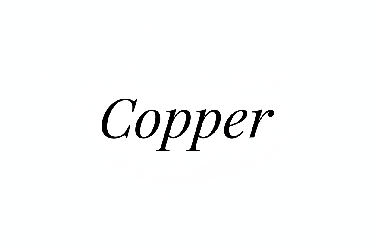 Copper in black as text 
