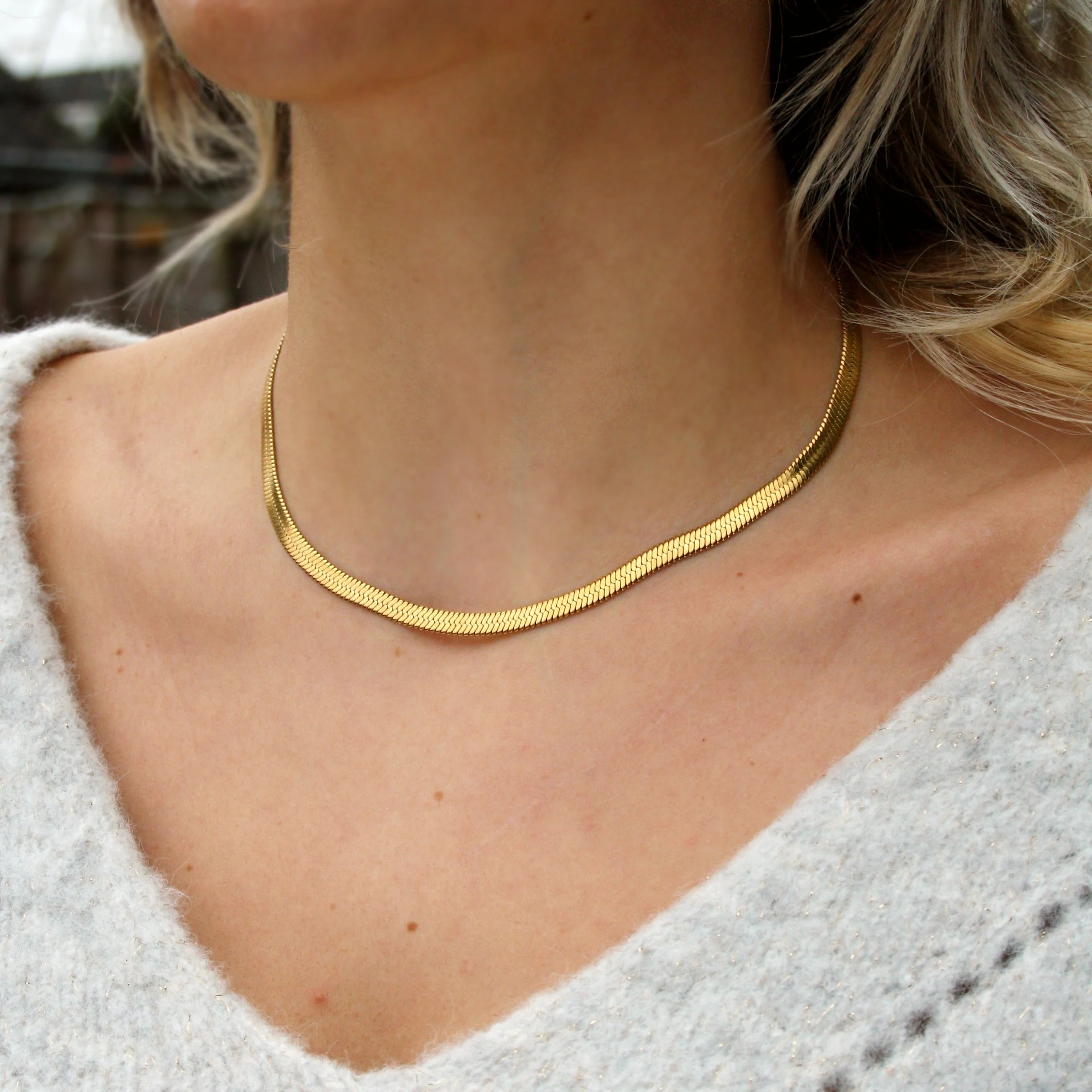 Herringbone Necklace Jamela Jewelry EG