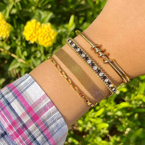 Box Chain Bracelet | 18k Gold Plated | Woman Size Jamela