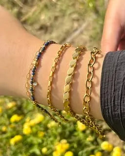 Box Chain Bracelet | 18k Gold Plated | Woman Size Jamela