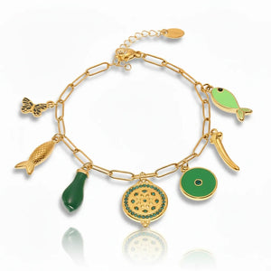 Botanic Treasures | Green |18k Gold Plated Jamela