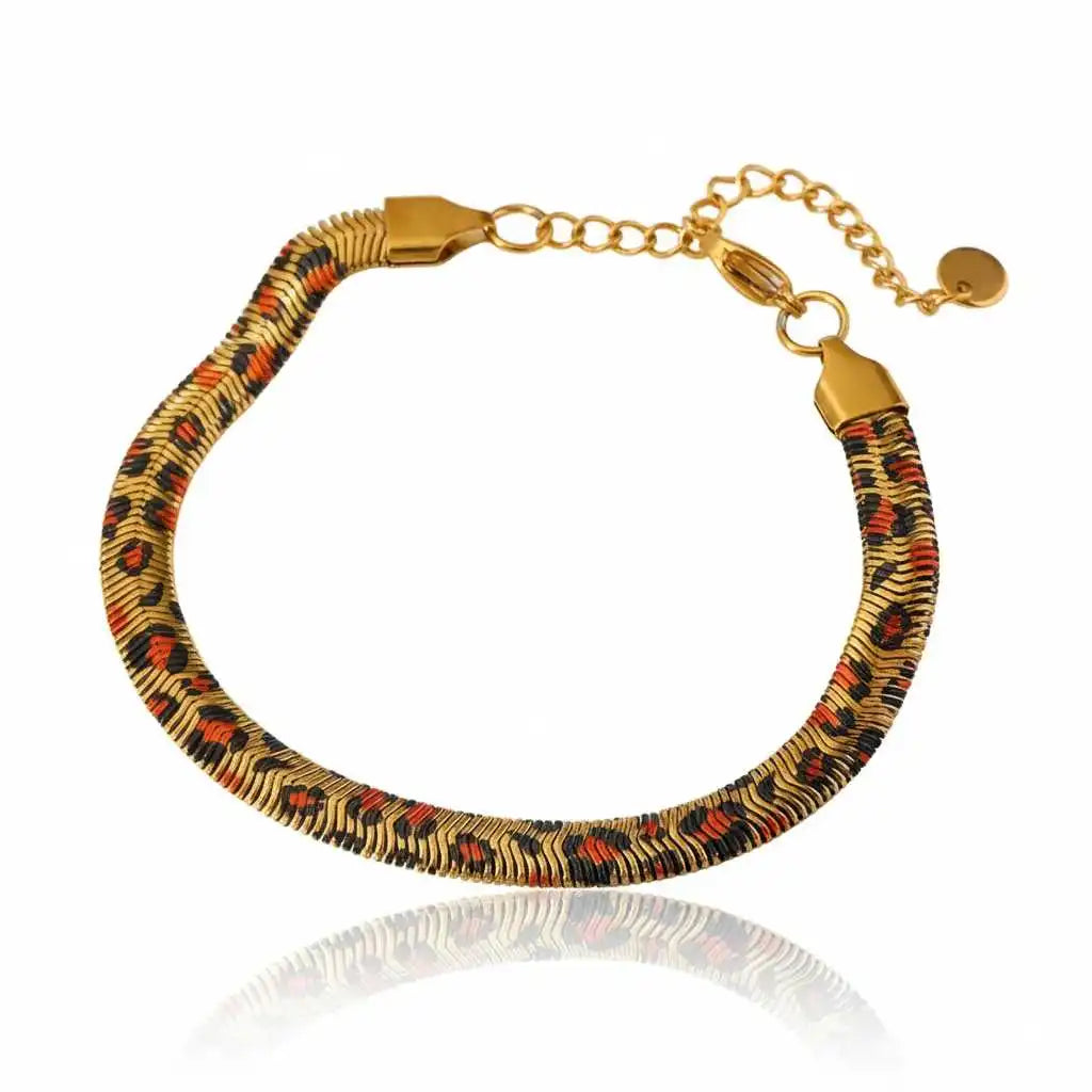 Leopard Snake Bone Bracelet Jamela