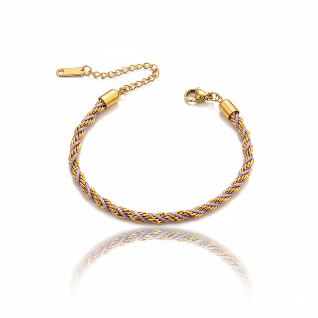 Rope & Purple Thread Bracelet Jamela