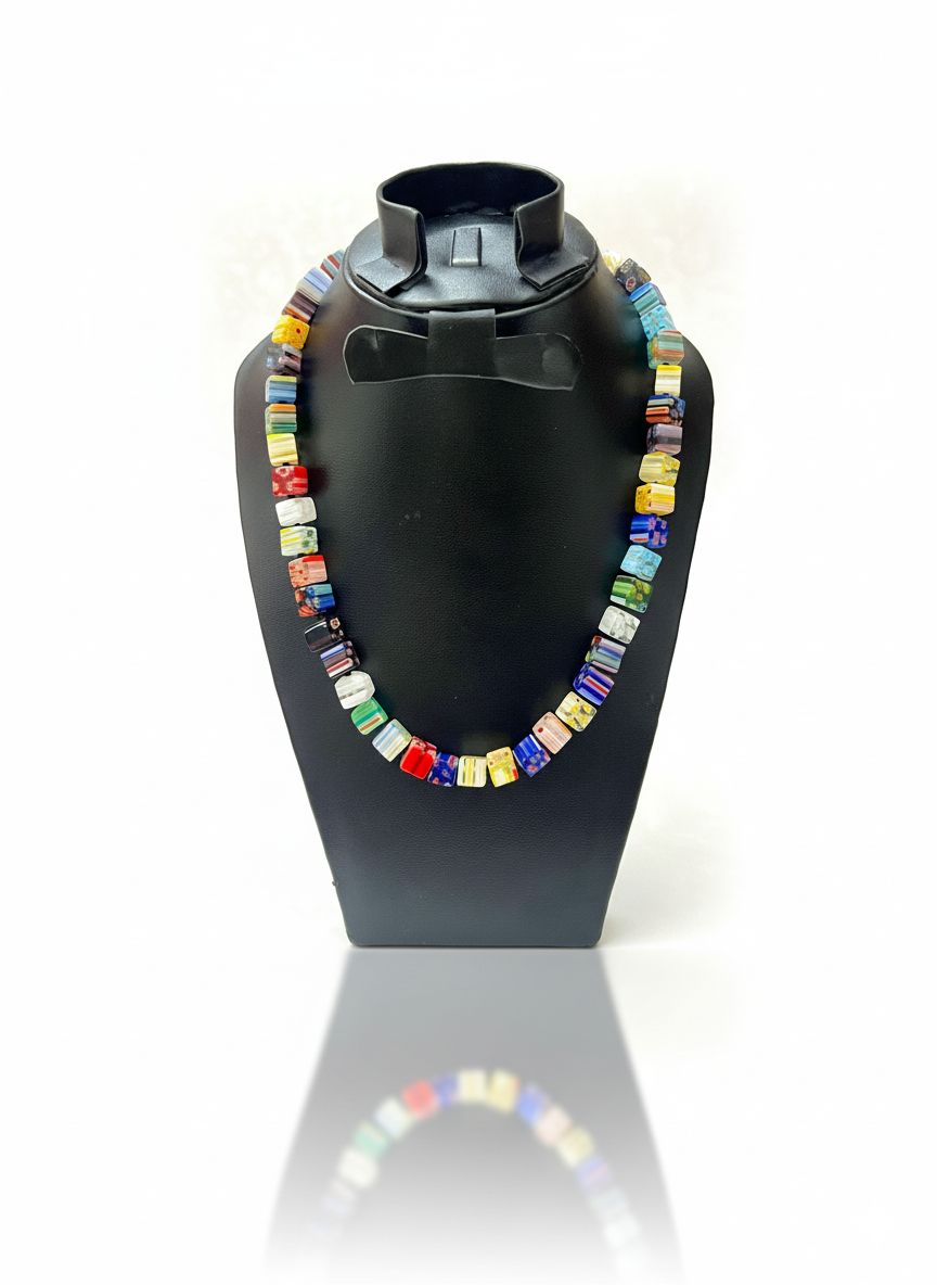 Millefiori Beaded Necklace Jamela Jewelry EG