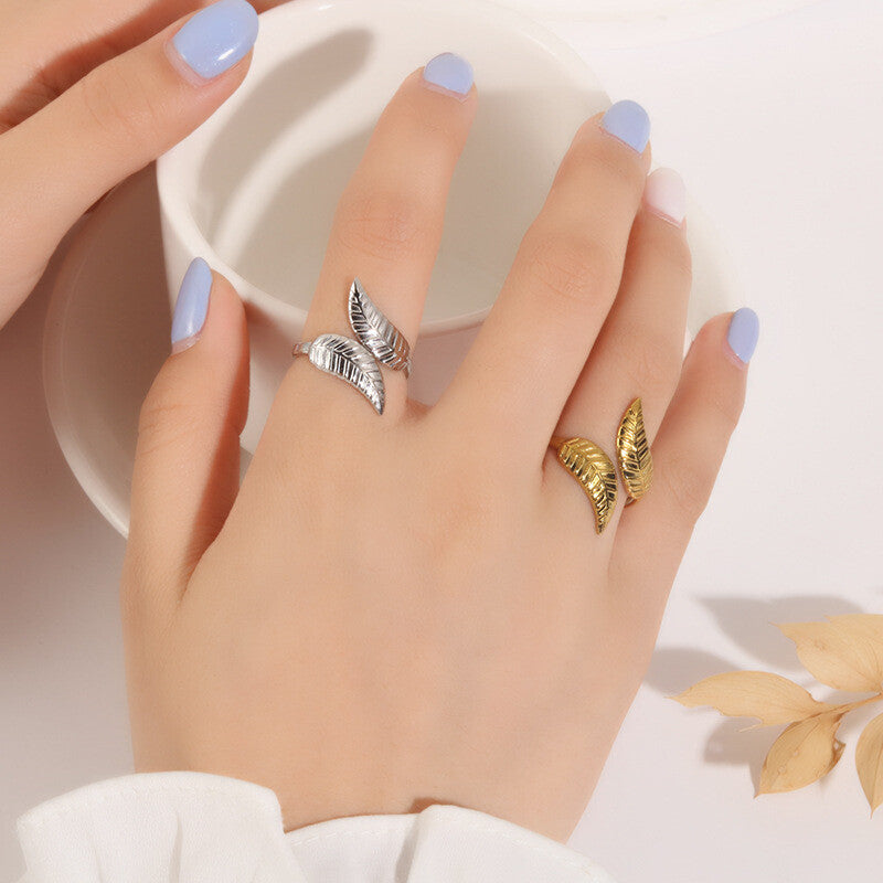 Willow Leaves Free Size Ring Jamela