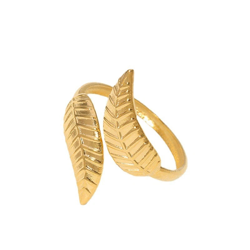 Willow Leaves Free Size Ring Jamela