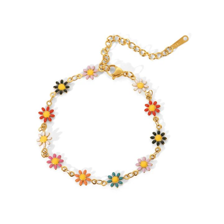 Daisy Colored Flower Bracelet Jamela